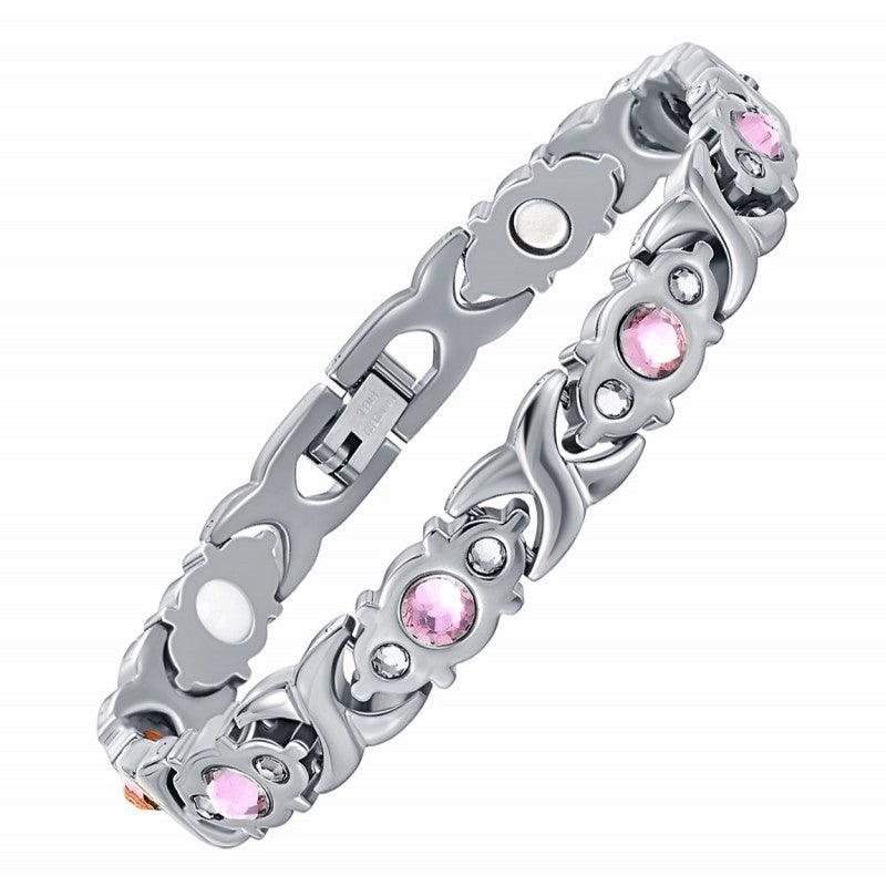 Bracelet Stainless Steel Diamond Crystal Magnet Bracelet Minimo de compra 2 XingYu002