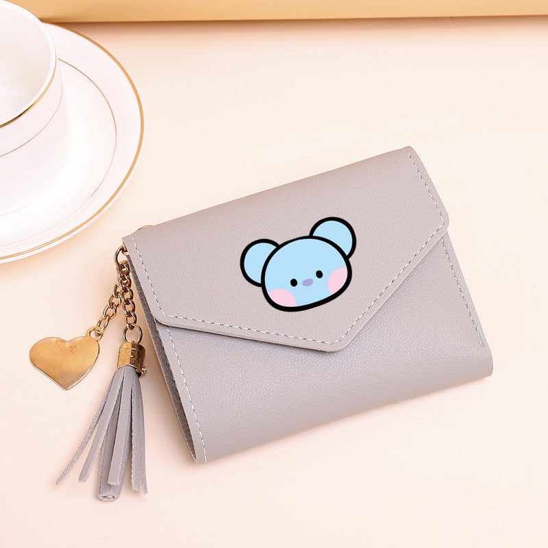 PU card bag tassel short wallet MIC-XingY016