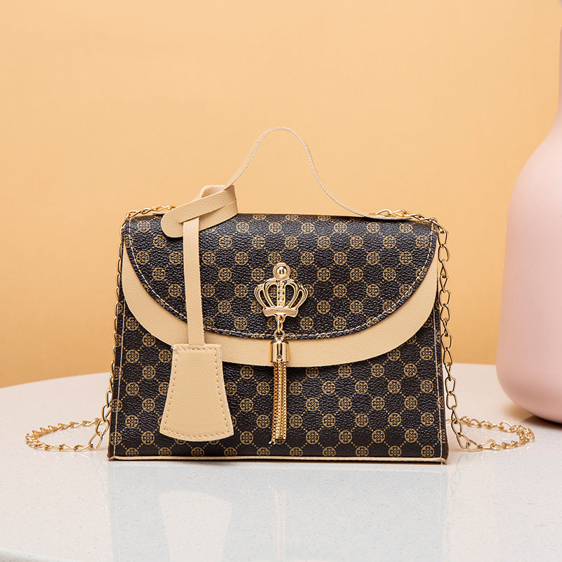 PU Leather Crown Tassel Shoulder Bag MIC-OFY001