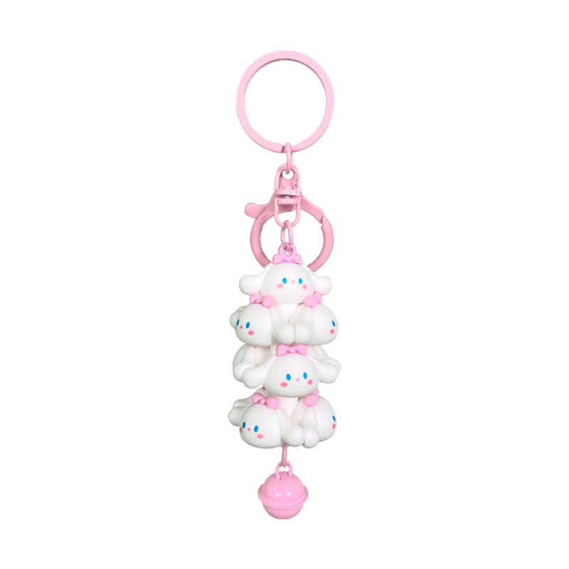 PVC cute cream dog folding music keychain MIC-HongL006