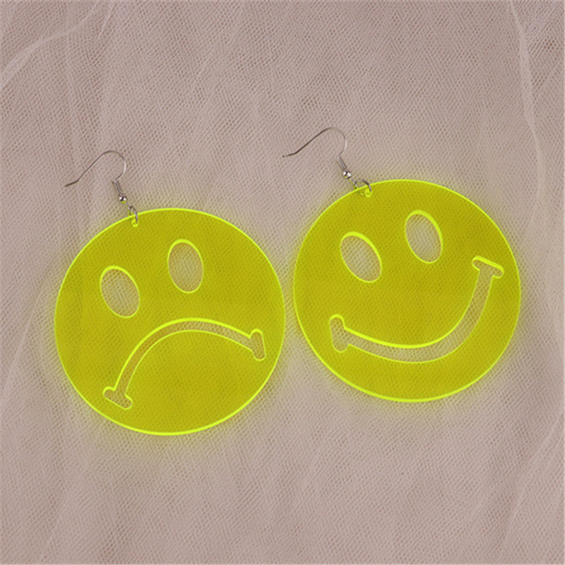 Acrylic Fluorescent Alien Earrings MIC-ChouD015