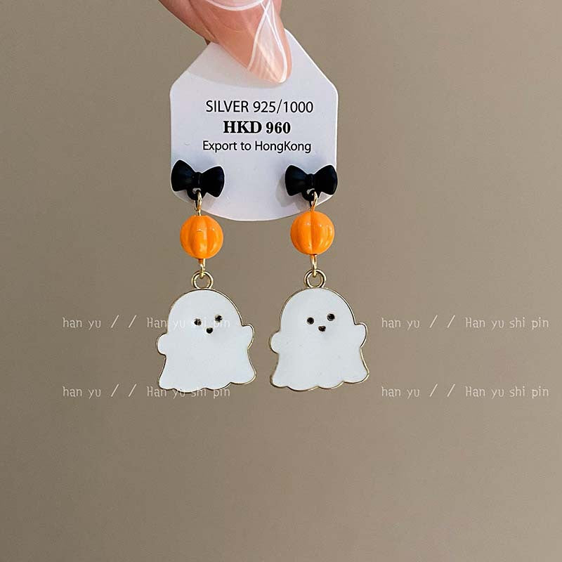 Alloy Cute Oil Dropping Ghost Earrings (Minimo de Compra 2) MIC-HanY002