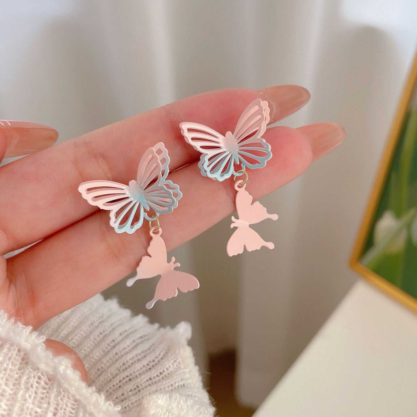 Alloy bow cloud earrings MIC-ShuangX047