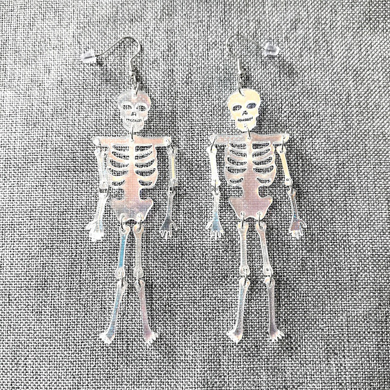 Acrylic Devil Four Vows Colorful Skull Earrings MIC-XueP165