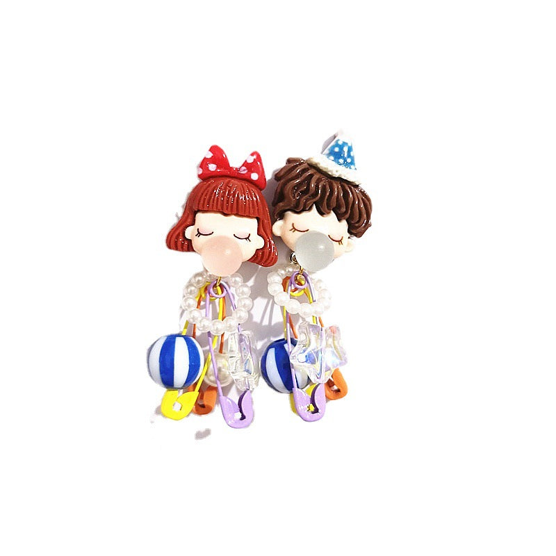 Resin Soft Cute Baby Spitting Bubble Earrings MYA-BXX001