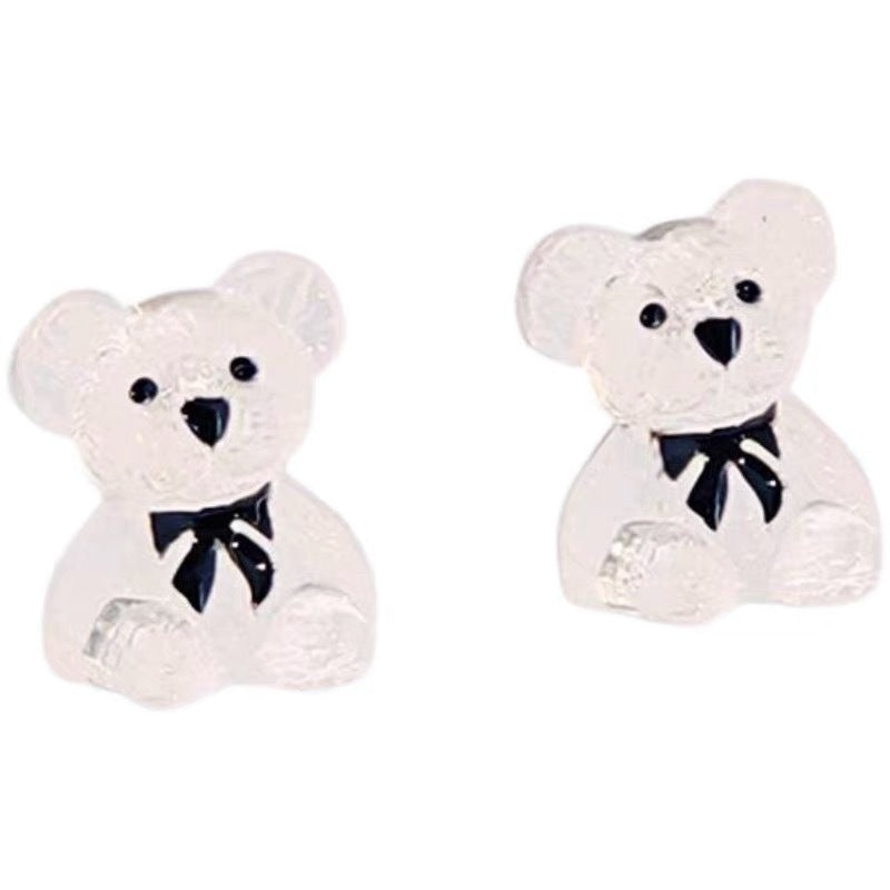 Alloy bow tie giant panda earrings MIC-KaL009