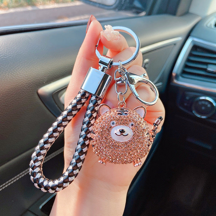 Diamond cartoon Yuanbao tiger key chain  （Minimo de compra 2） MYA-LianX010