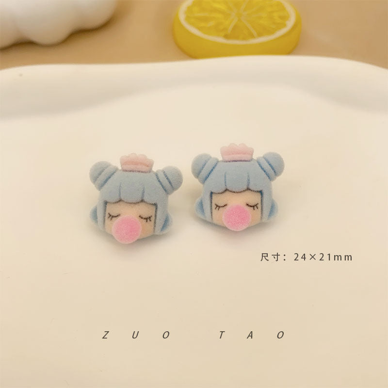 Flocking New Love Flower Earrings MIC-XingW005