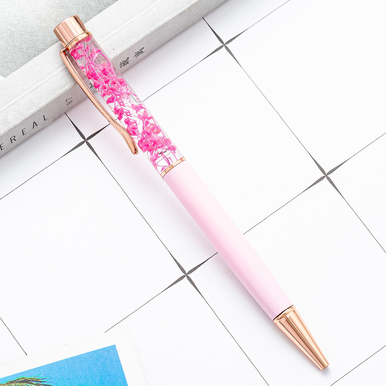 DIY Dried Flower Metal Ballpoint Pen Huah023