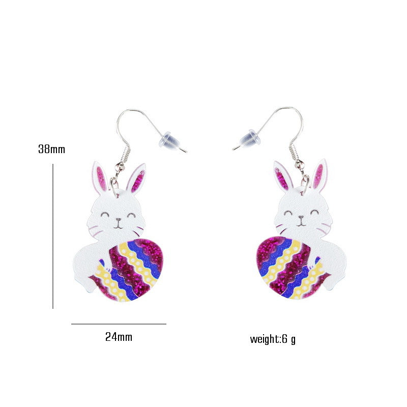 Acrylic Easter Chicken Dinosaur Earrings MIC-XueP143