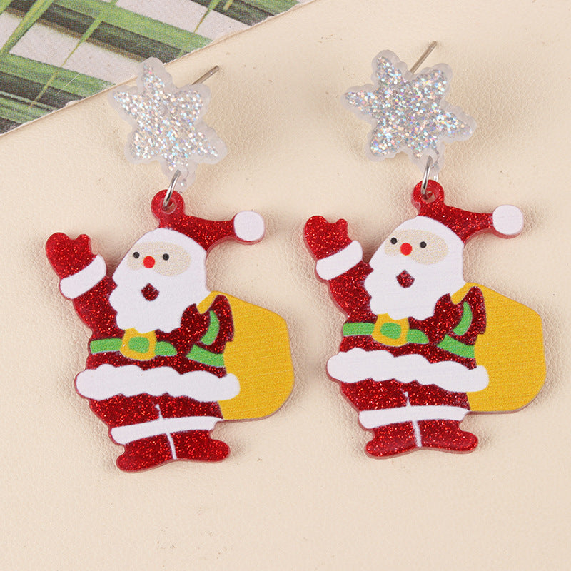 Acrylic Santa Claus sweater earrings MIC-DuA092