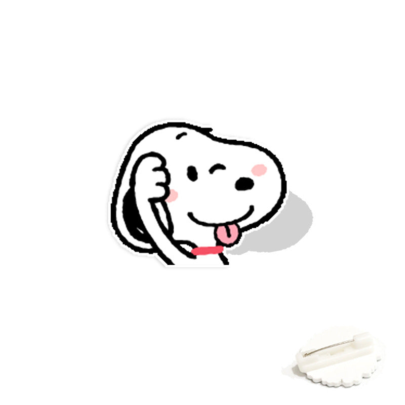 Acrylic cartoon cute Snoopy brooch (Minimo de compra 2) MYA-WeiJ004