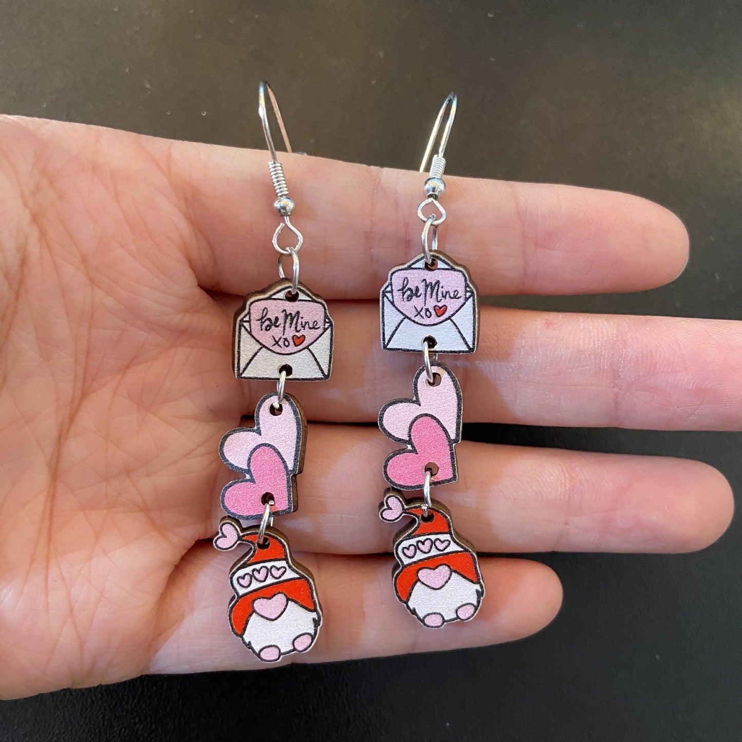 Acrylic Pink Love Coffee Earrings MIC-XueP135