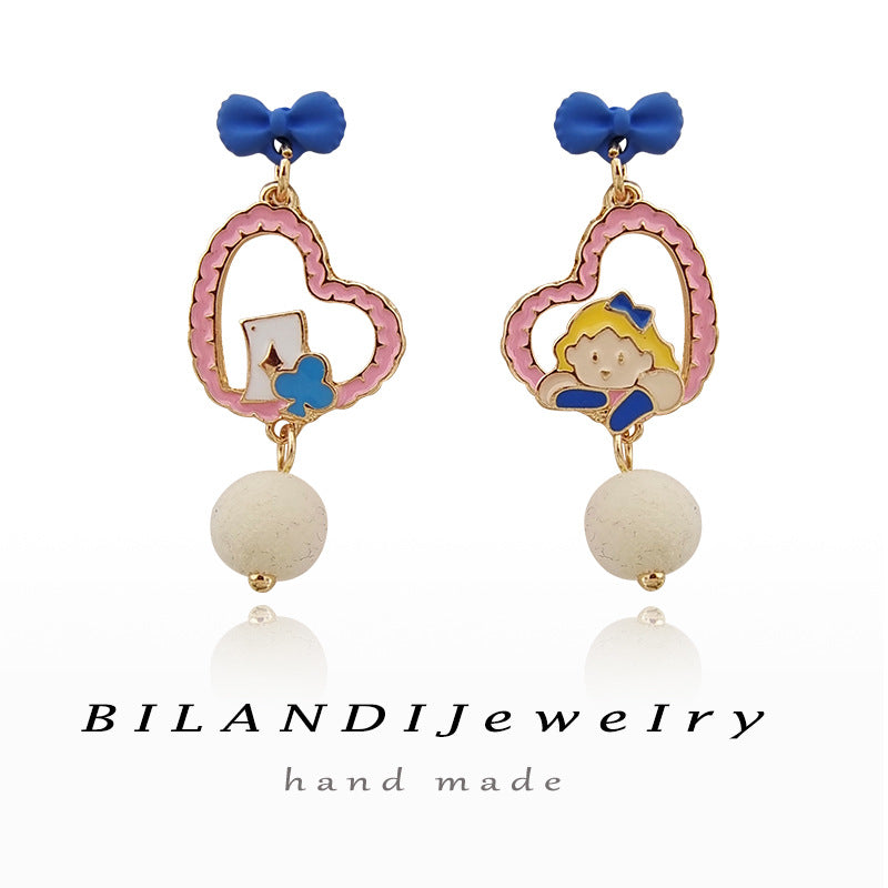 Alloy bow love earrings MYA-BLD012