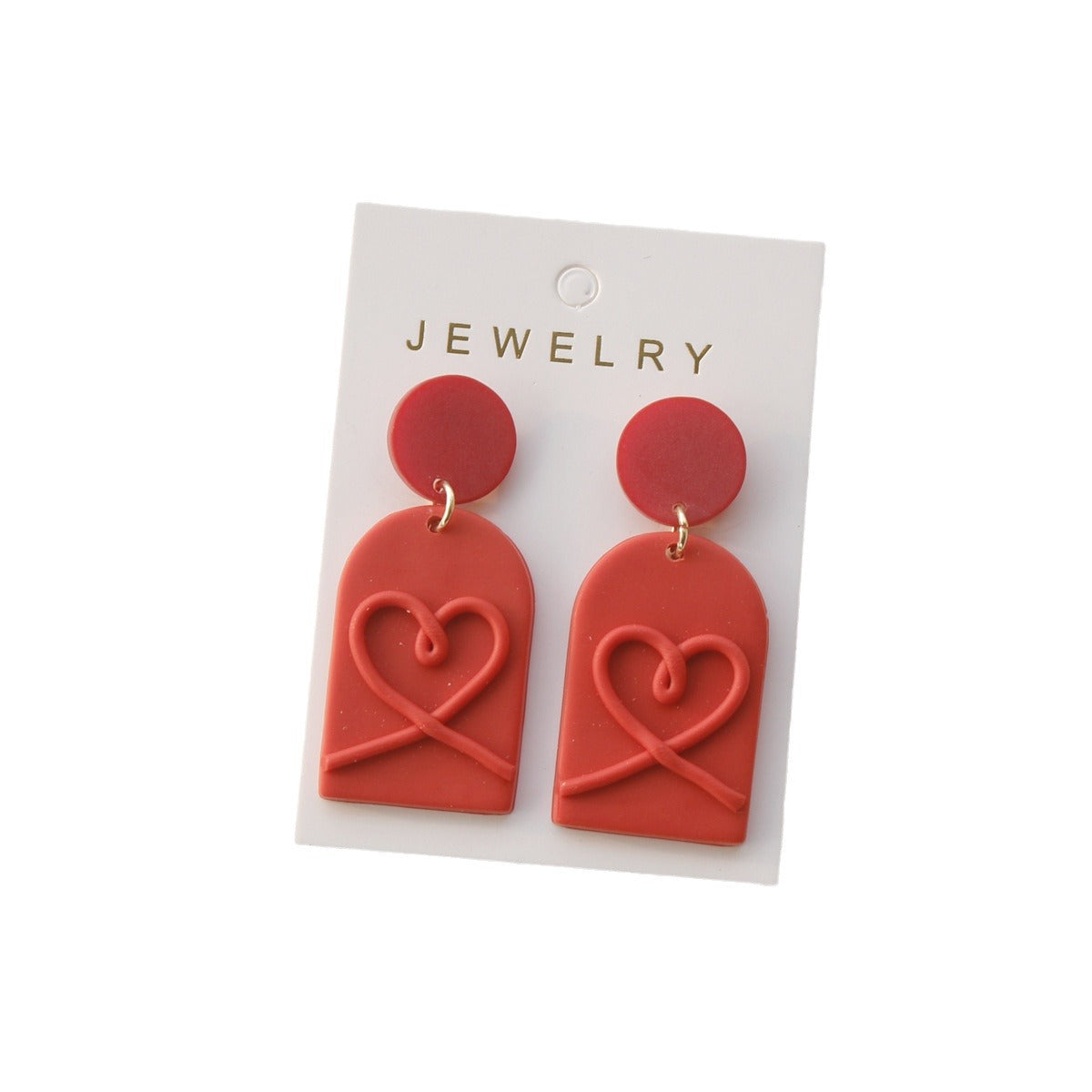 Alloy heart-shaped rose earrings (Minimo de Compra 2) MIC-JuH059