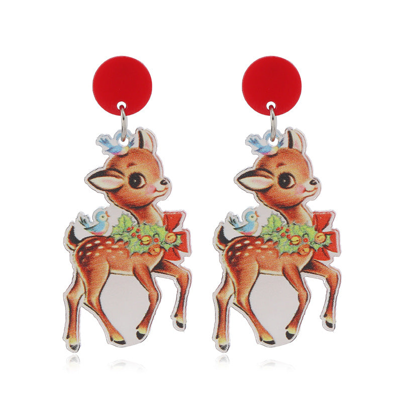 Alloy Cute Santa Claus Earrings MYA-KaiQ039