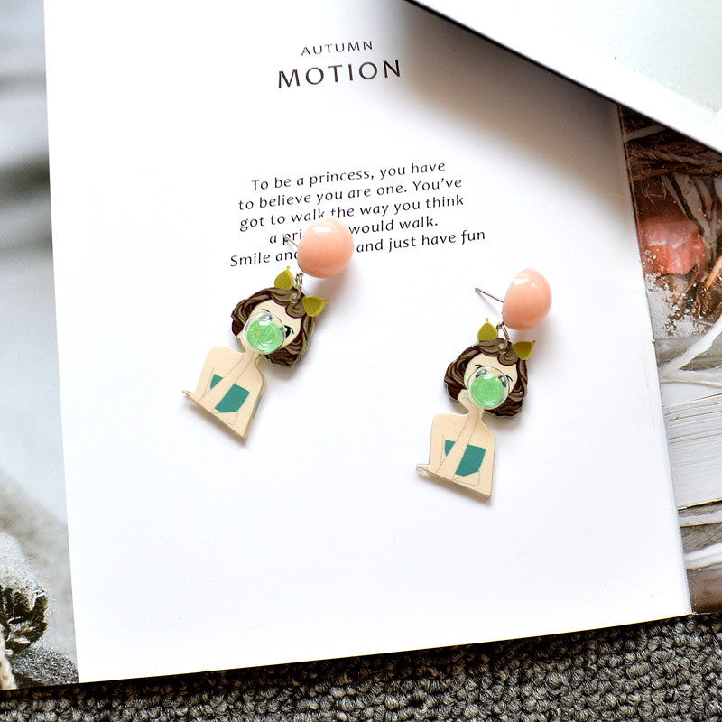 Cute Acrylic Cartoon Earrings MIC-XieN016