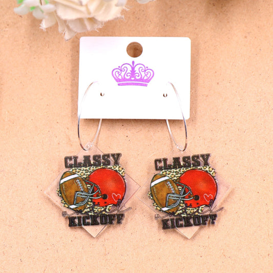 Acrylic baseball love earrings Minimo de compra 5 MIC-XiaoY012