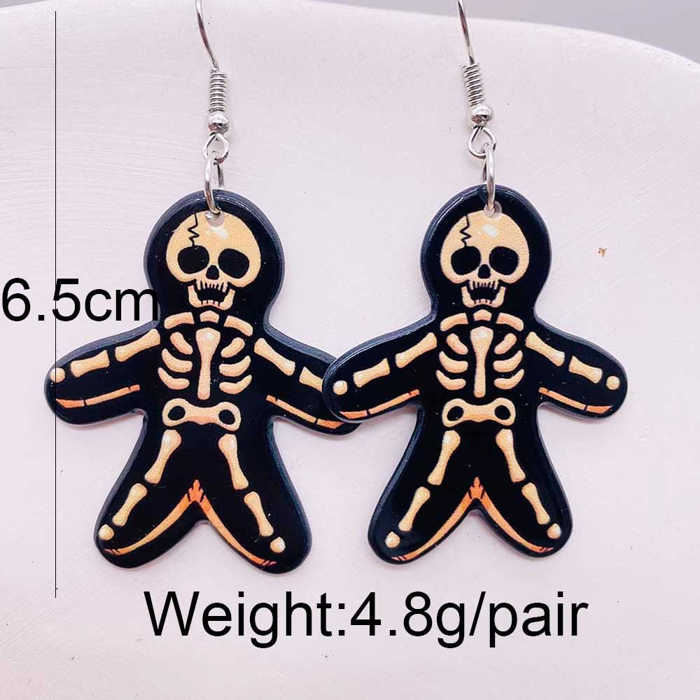 Acrylic Halloween Cookie Man Ghost Earrings (Minimo de Compra 2) MIC-ChenY019