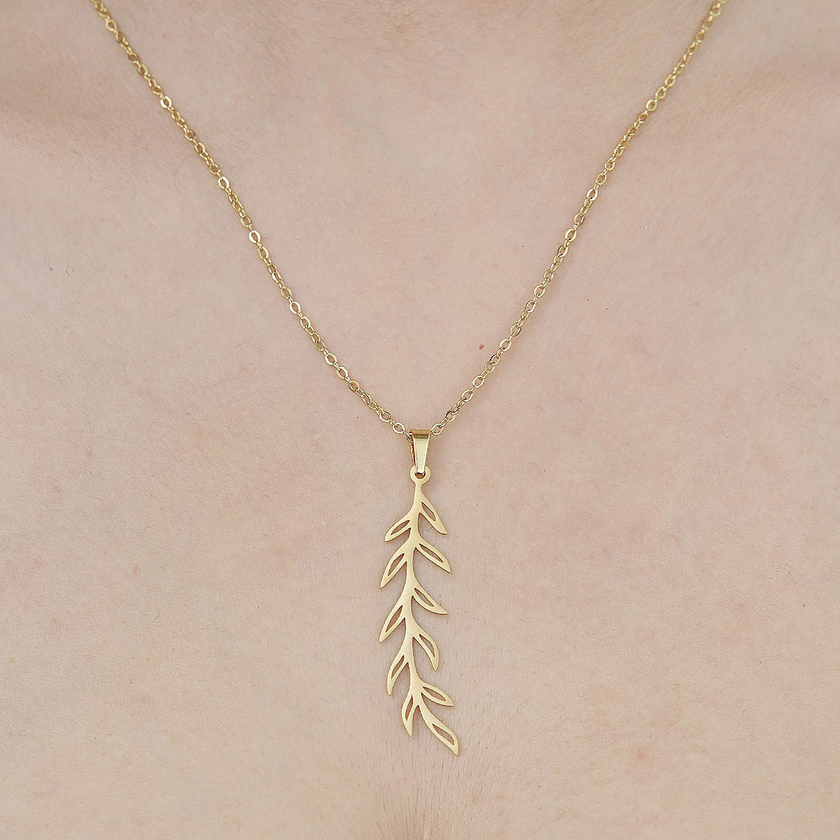 Alloy Leaf Life Tree Necklace (Minimo de Compra 10) MYA-QiZ002