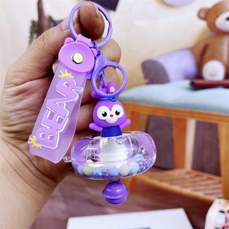 PVC cartoon wind chime oil in keychain MIC-DMF003