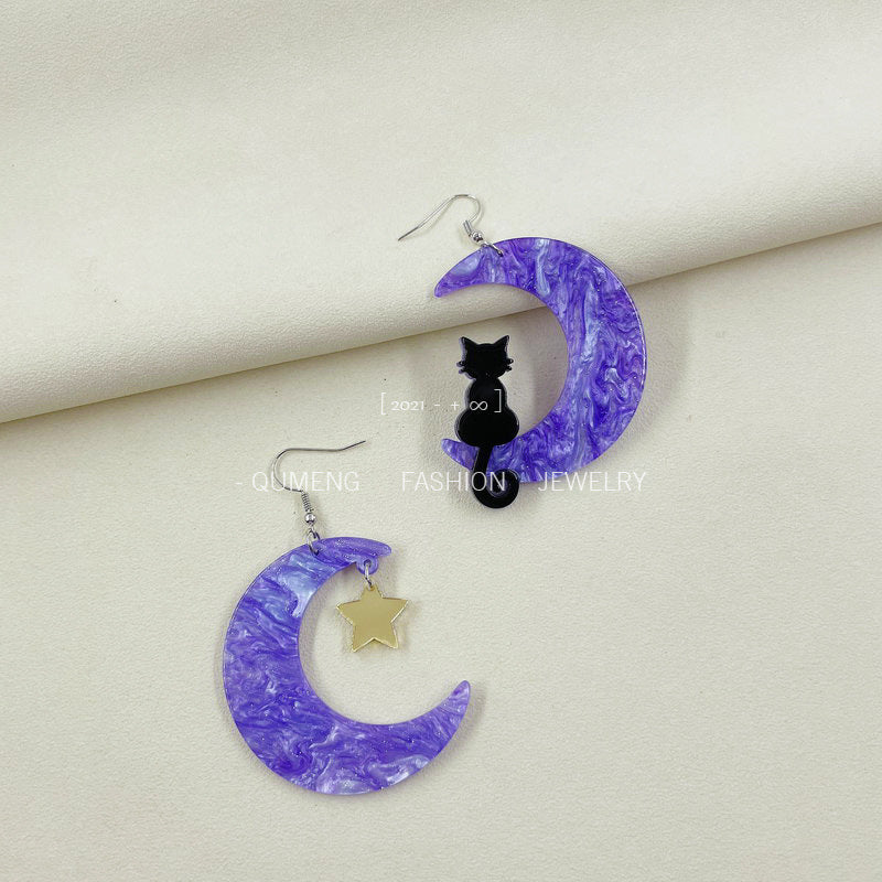 Acrylic Moon Cat Ear Studs (Minimo de Compra 3) MYA-OuG043