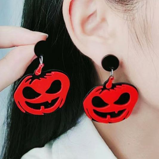 Acrylic Halloween Pumpkin earrings (Minimo de Compra 2) MYA-DuA033