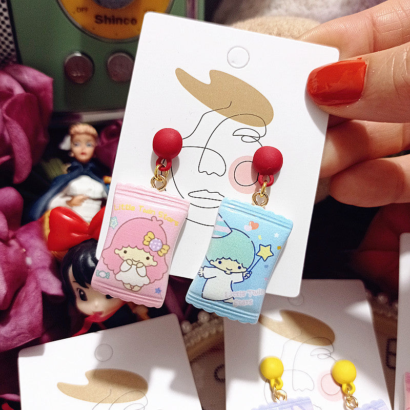 Mini Simulation Candy Silver Earrings Cartoon XingJ010