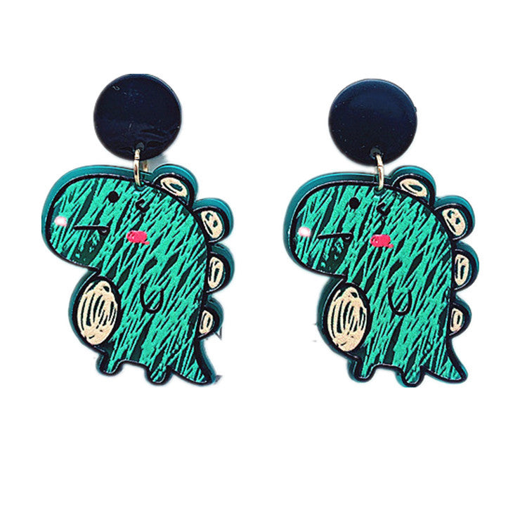 Acrylic Graffiti Embossed Print Earrings  (Minimo de Compra 2) MIC-ShiJ004