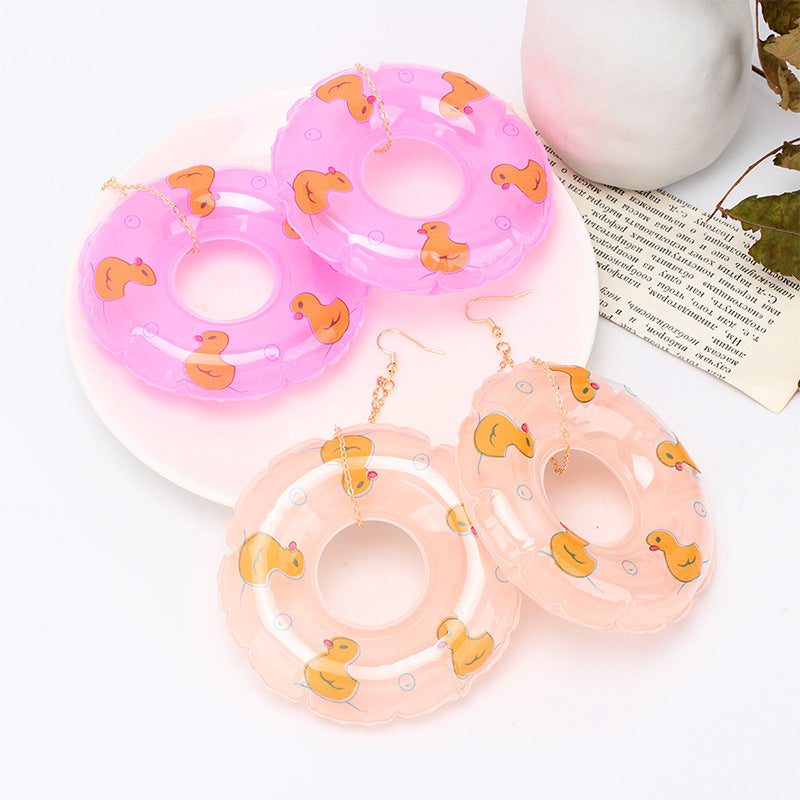 Alloy cartoon swimming ring earrings (Minimo de compra 5) MIC-YiRan010