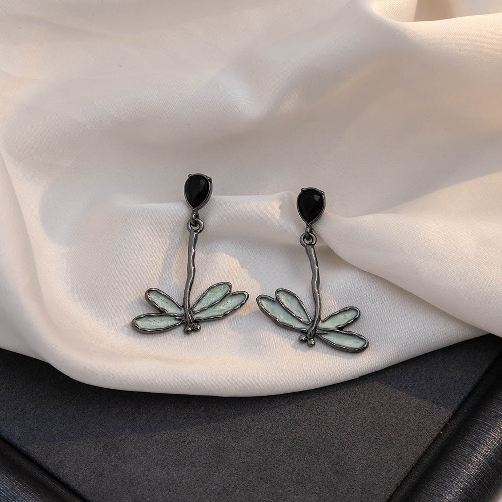 Alloy gun black heart earrings MIC-MDD151