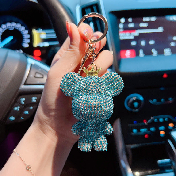 Diamond cartoon big bear keychain  （Minimo de compra 2） MYA-LianX012