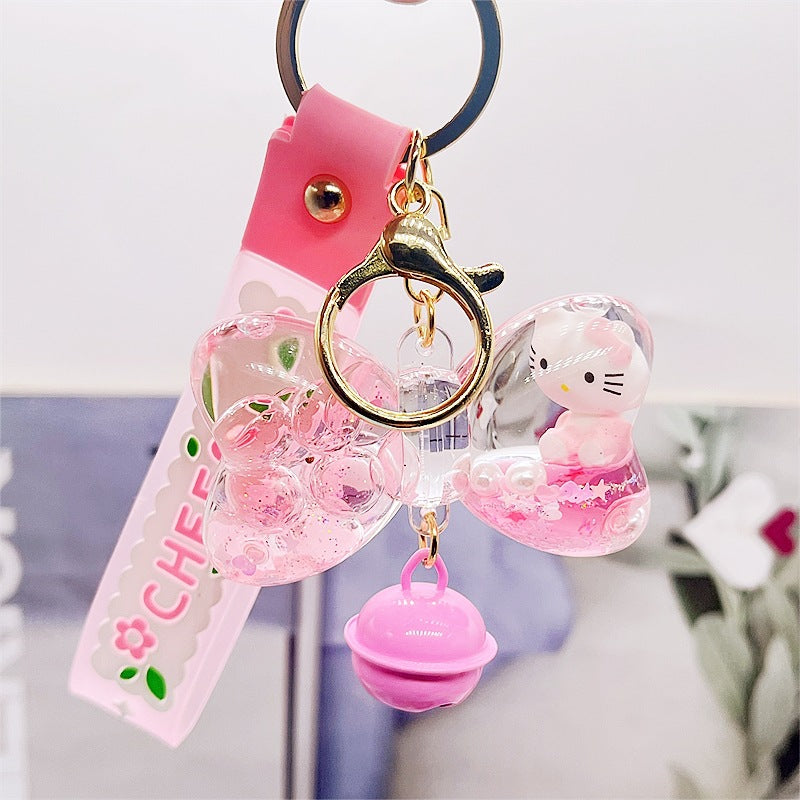 PVC cartoon wind chime oil in keychain MIC-DMF003