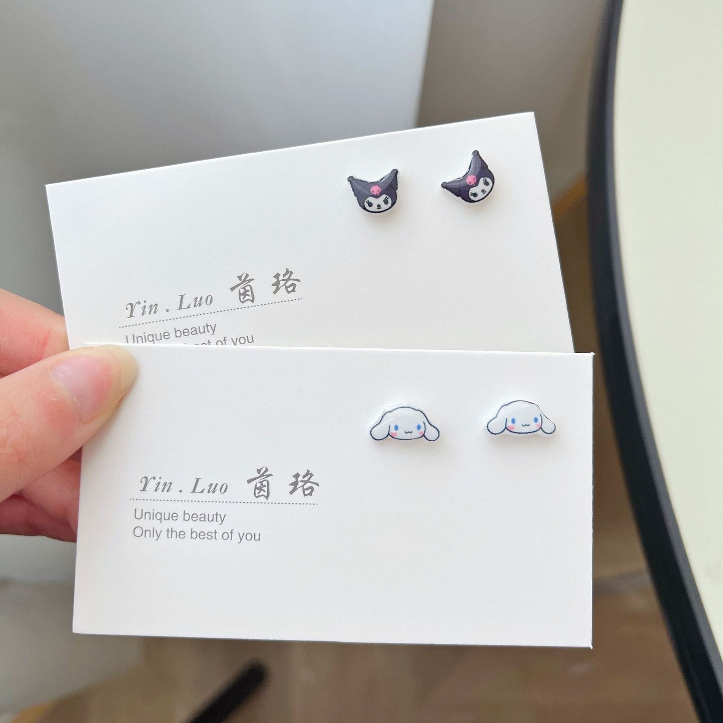 Plastic Needle Stud Earrings Student Cartoon Earrings Earrings Hypoallergenic SHanP001