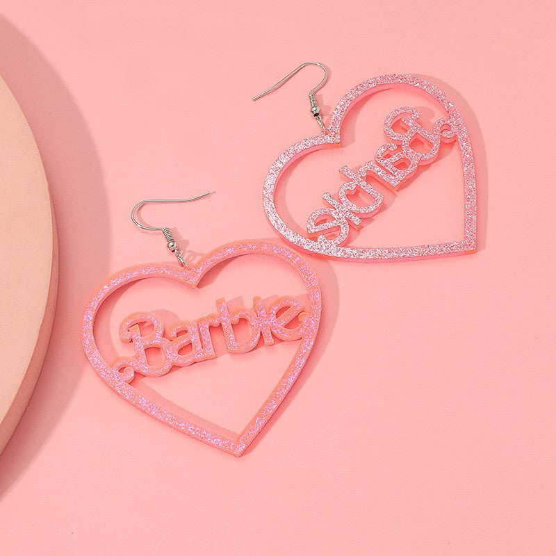 Acrylic Heart Hollow Earrings (Minimo de Compra 3) MIC-HaoC001