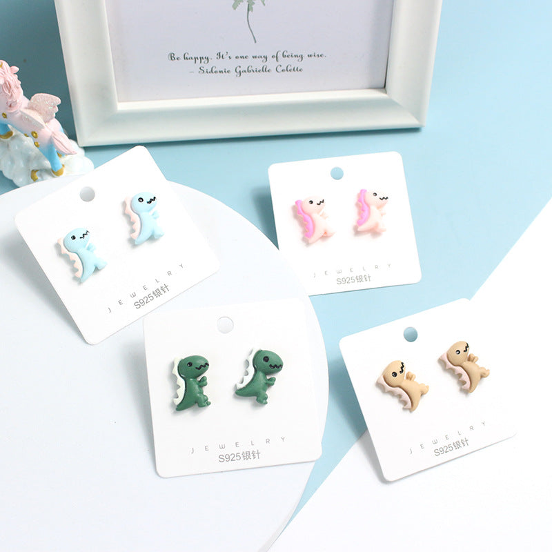 Acrylic Mini Dinosaur Earrings  (Minimo de Compra 2) MYA-PingH022