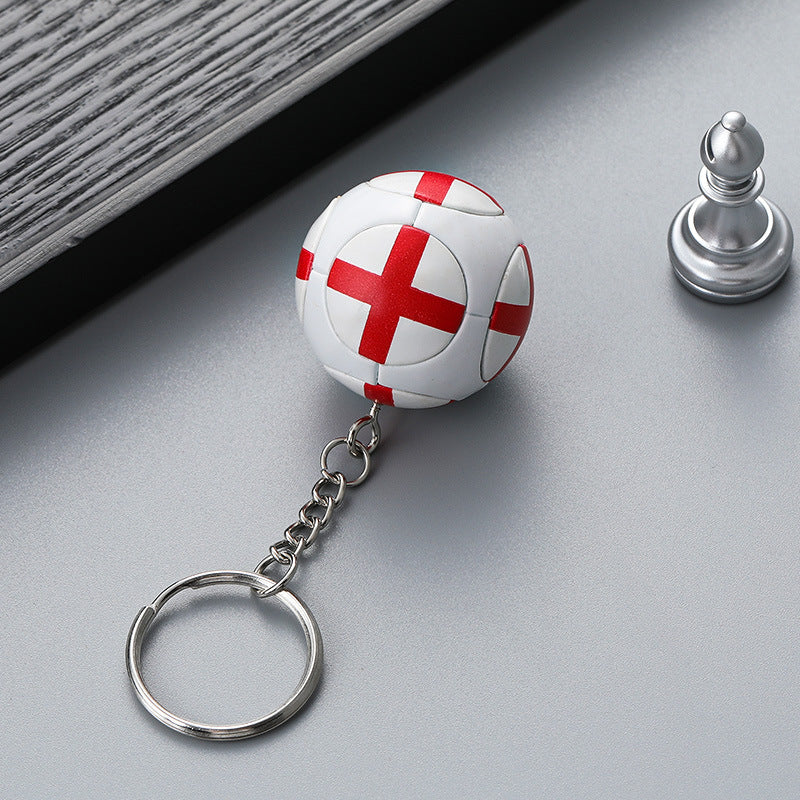 Keychain PVC World Cup Printed Flag Soccer Small Gift Pendant RuiQi002