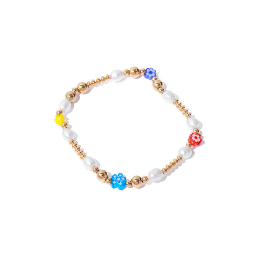 Brass Millennium colored glass pearl bracelet MYA-QiT002