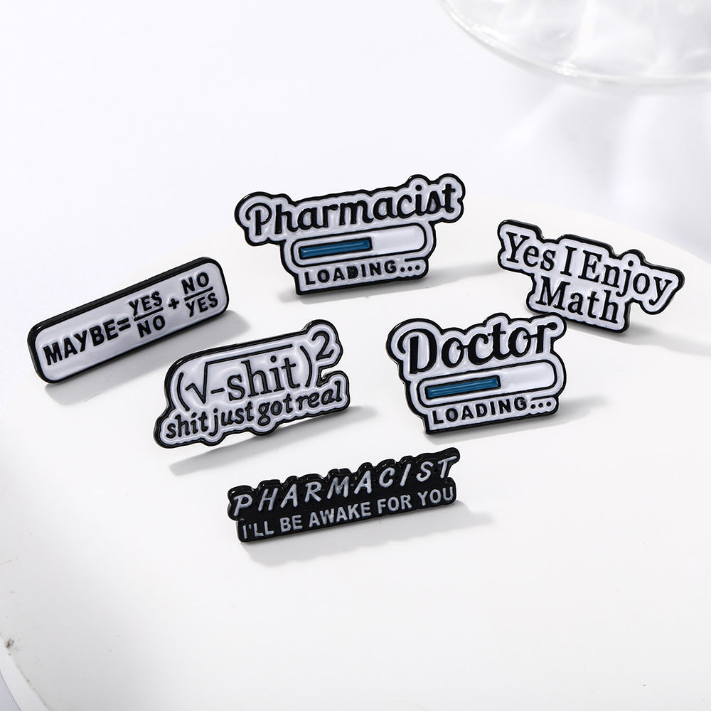 Alloy number English letter brooch (Minimo de compra 2) MIC-ZhiJ008