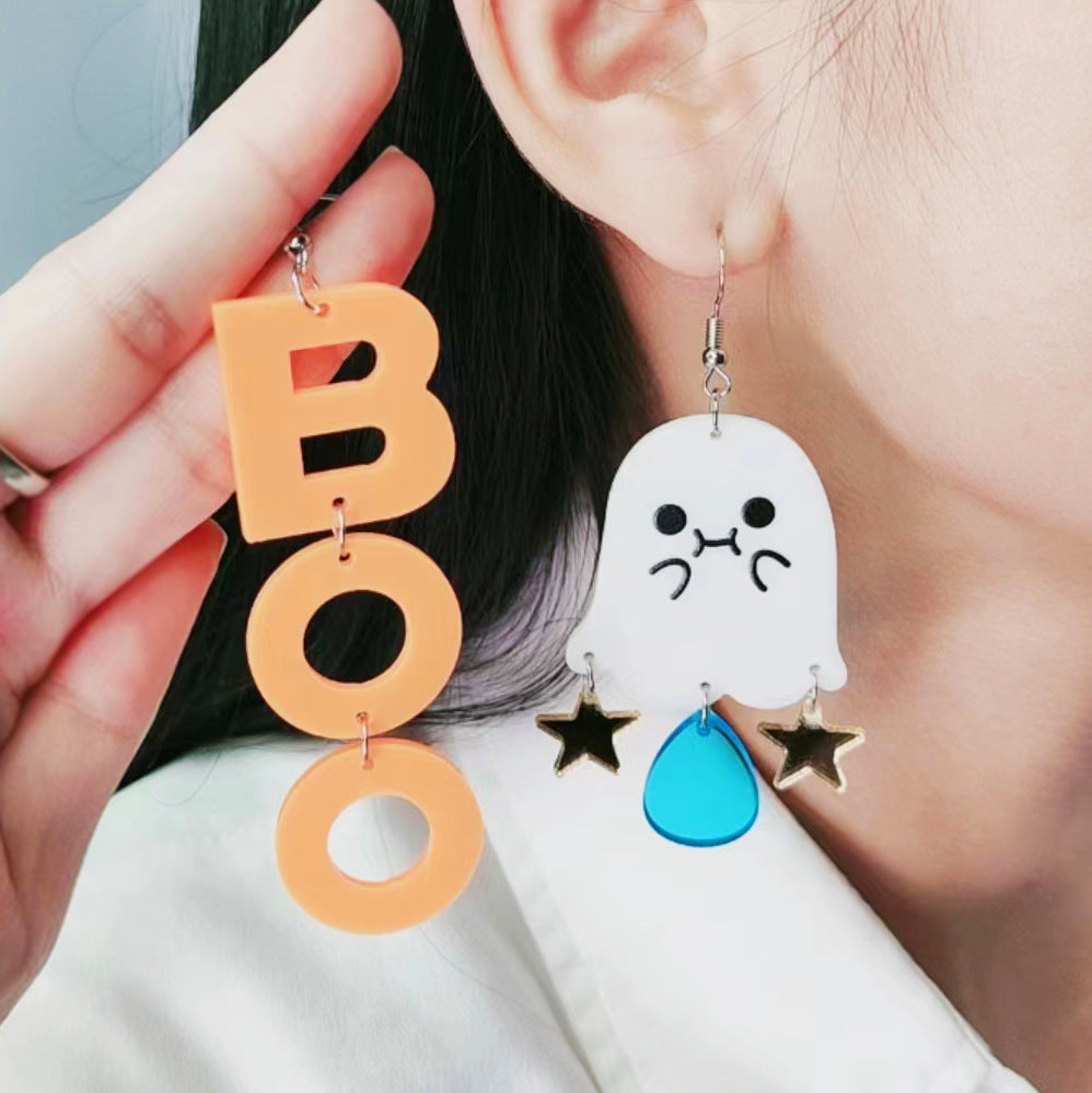 Resin Halloween Ghost Earrings (Minimo de Compra 2) MIC-DuA052