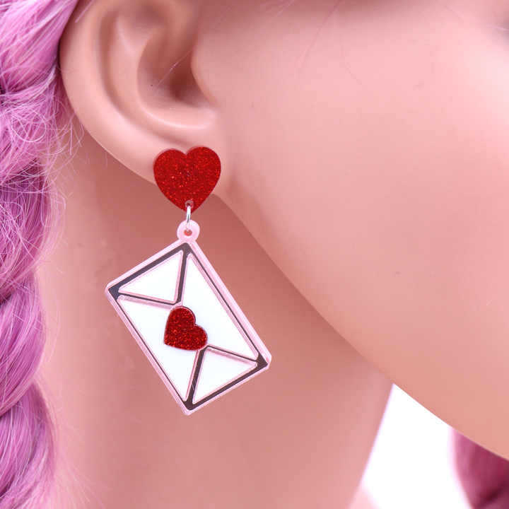 Alloy Love Envelope Earrings (Minimo de compra 2) MIC-MingX014