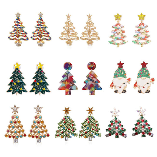 Alloy Santa Claus Bell Snowflake Earrings (Minimo de Compra 2)  MIC-JueH014