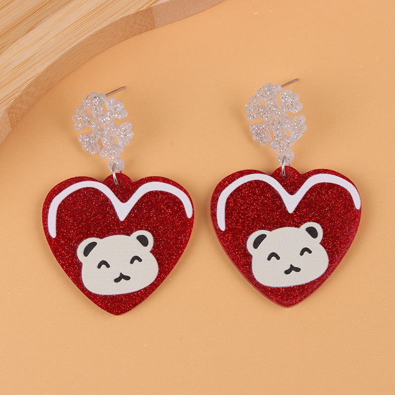 Acrylic Santa Claus sweater earrings MIC-DuA092