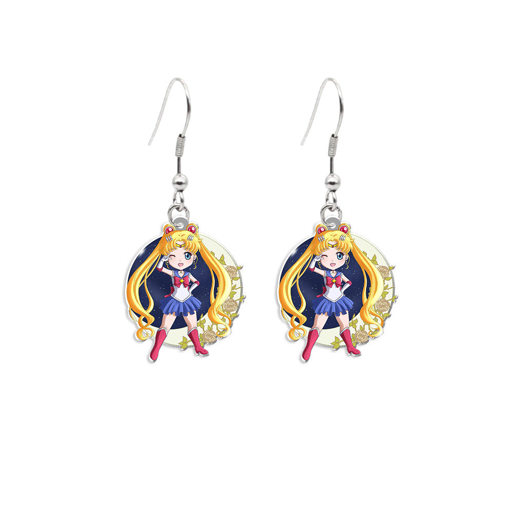 Alloy cartoon beautiful girl warrior earrings (Minimo de compra 5) MIC-XiangL082