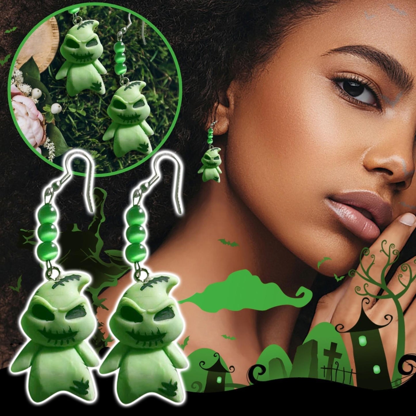 Alloy Halloween Little Ghost Earrings MIC-LSY037