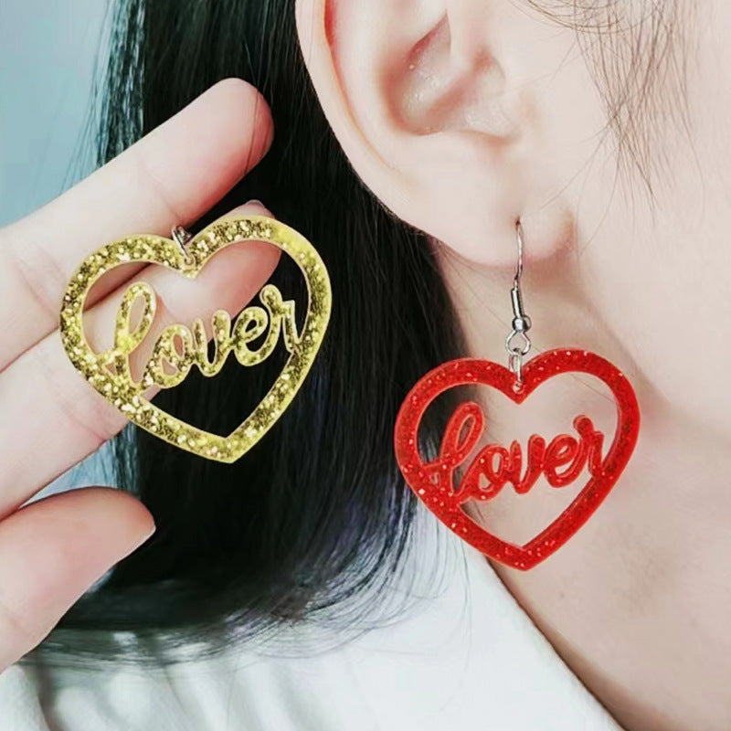 Acrylic Halloween Love Letter Earrings (Minimo de Compra 2) MYA-DuA024