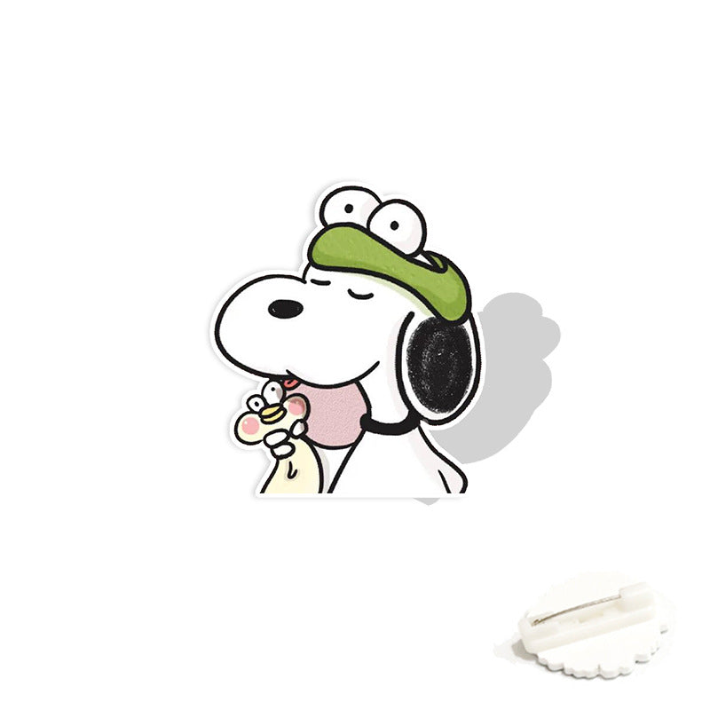 Acrylic cartoon cute Snoopy brooch (Minimo de compra 2) MYA-WeiJ005