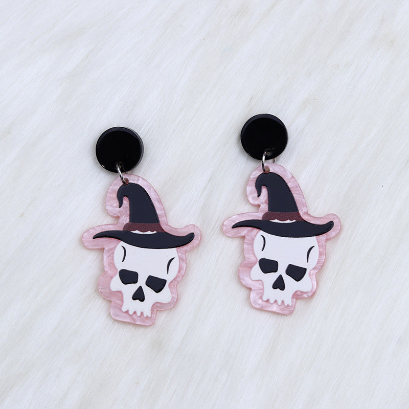 Acrylic Halloween Magic Stick Ghost earrings (Minimo de Compra 2) MIC-DuA034