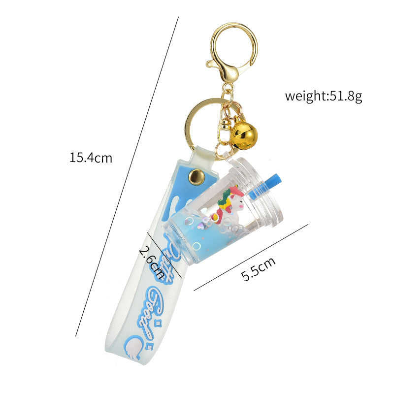 PVC liquid quicksand unicorn keychain MIC-YanG016