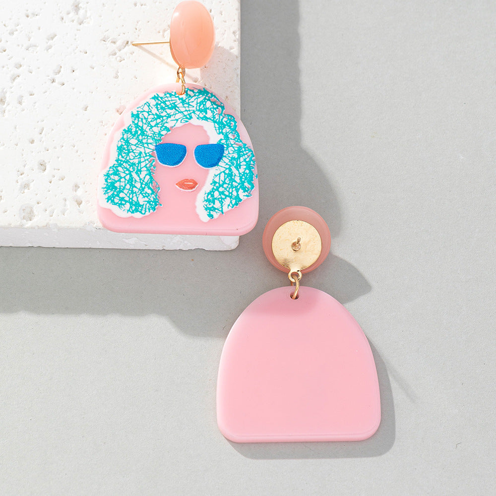 Acrylic character image earrings (Minimo de Compra 2) MIC-BeiQ009